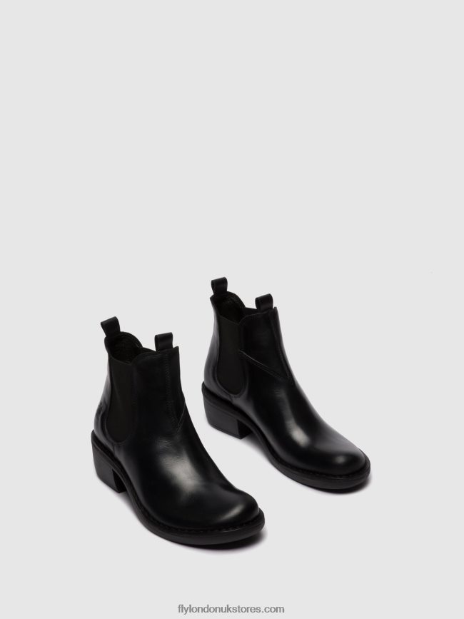 Chelsea Ankle Boots MEME030 Women Fly London 4V24RT255 RUG BLACK
