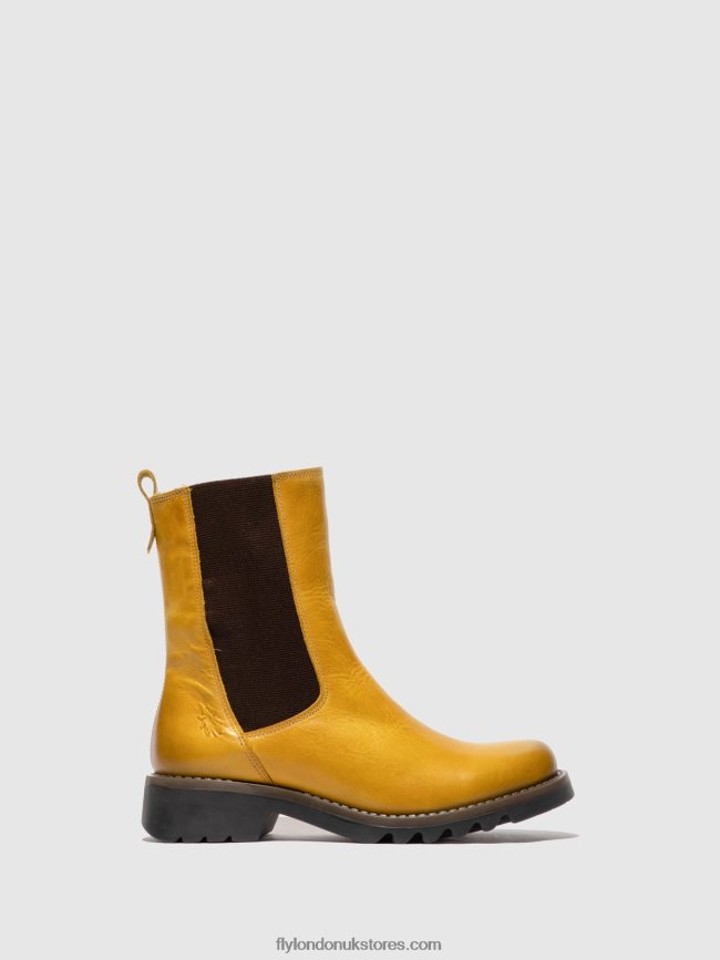 Chelsea Ankle Boots REIN795 Women Fly London 4V24RT219 RUG MUSTARD