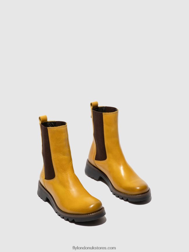 Chelsea Ankle Boots REIN795 Women Fly London 4V24RT219 RUG MUSTARD