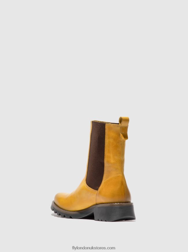 Chelsea Ankle Boots REIN795 Women Fly London 4V24RT219 RUG MUSTARD
