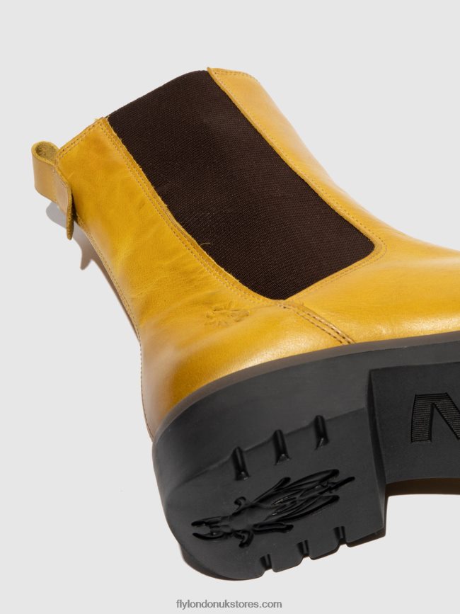 Chelsea Ankle Boots REIN795 Women Fly London 4V24RT219 RUG MUSTARD