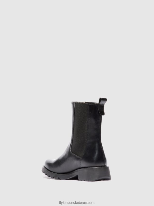 Chelsea Ankle Boots REIN795 Women Fly London 4V24RT220 RUG BLACK(ALL BLACK)