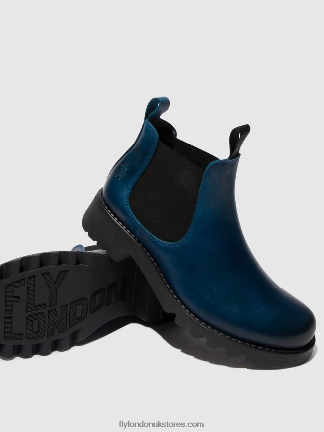 Chelsea Ankle Boots RIKA894 Women Fly London 4V24RT123 ROYAL BLUE (BLACK SOLE)