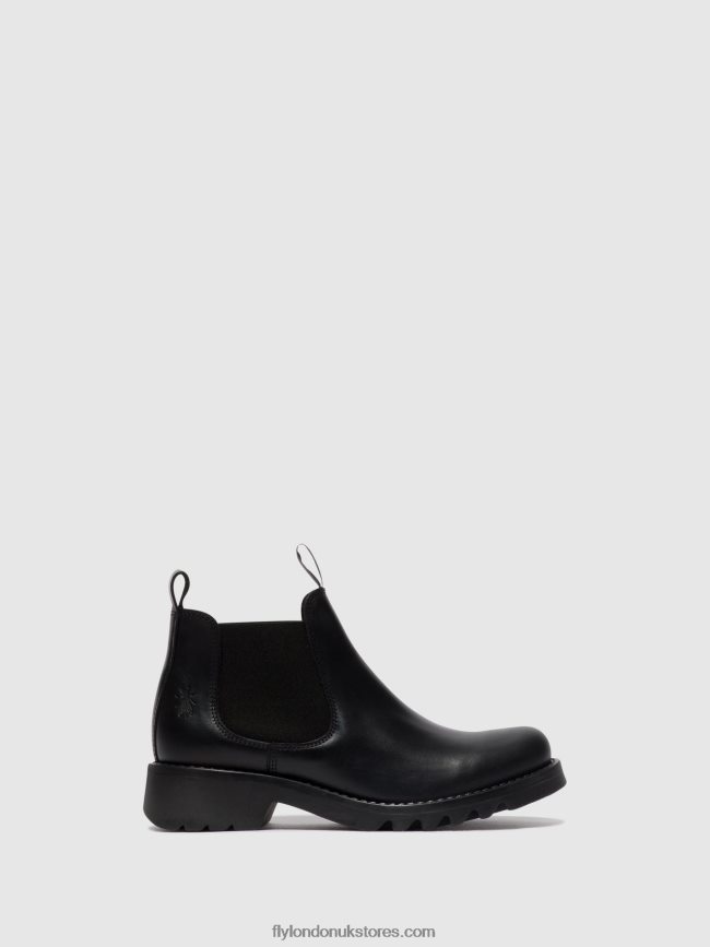 Chelsea Ankle Boots RIKA894 Women Fly London 4V24RT124 BLACK (ALL BLACK)