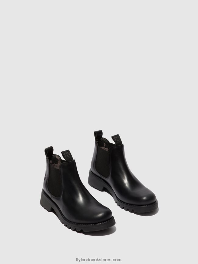 Chelsea Ankle Boots RIKA894 Women Fly London 4V24RT124 BLACK (ALL BLACK)