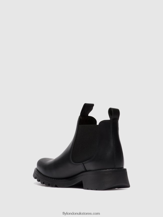 Chelsea Ankle Boots RIKA894 Women Fly London 4V24RT124 BLACK (ALL BLACK)