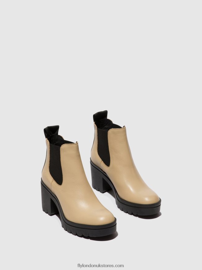 Chelsea Ankle Boots TOPE520 Women Fly London 4V24RT119 BEIGE