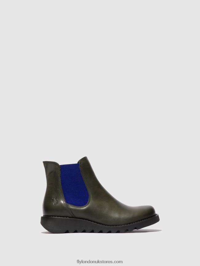 Chelsea Ankle Boots Women Fly London 4V24RT118 SALV DIESEL (BLUE ELASTIC)