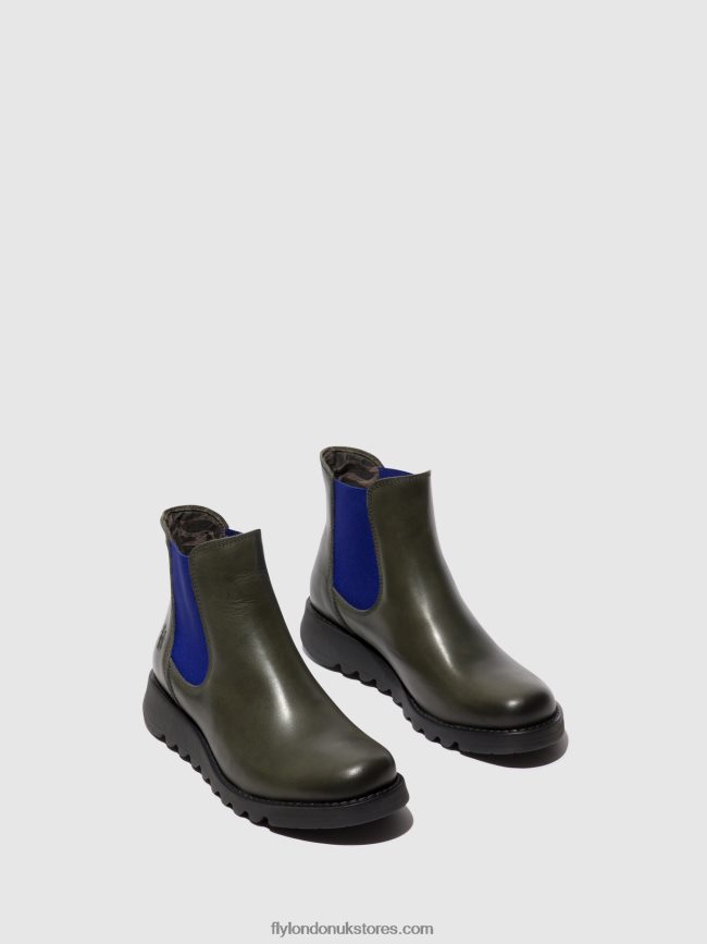 Chelsea Ankle Boots Women Fly London 4V24RT118 SALV DIESEL (BLUE ELASTIC)