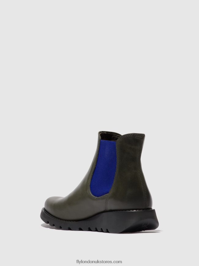 Chelsea Ankle Boots Women Fly London 4V24RT118 SALV DIESEL (BLUE ELASTIC)