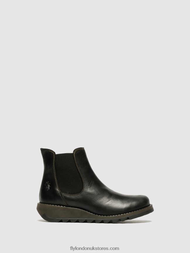 Chelsea Ankle Boots Women Fly London 4V24RT13 SALV BLACK