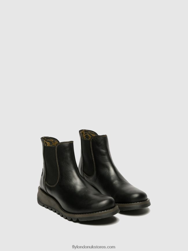 Chelsea Ankle Boots Women Fly London 4V24RT13 SALV BLACK