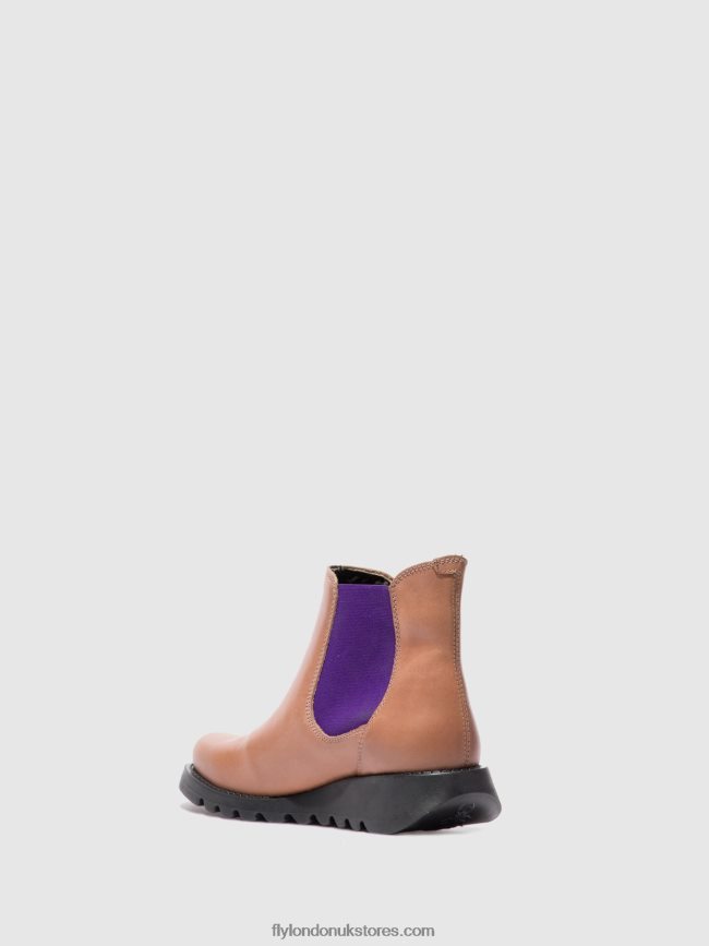 Chelsea Ankle Boots Women Fly London 4V24RT177 SALV RUG ROSE (VIOLET ELASTIC)