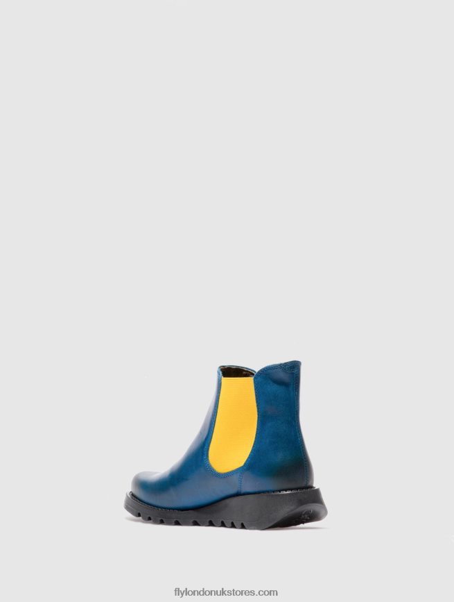 Chelsea Ankle Boots Women Fly London 4V24RT214 SALV RUG ROYAL BLUE (MUSTARD ELASTIC)