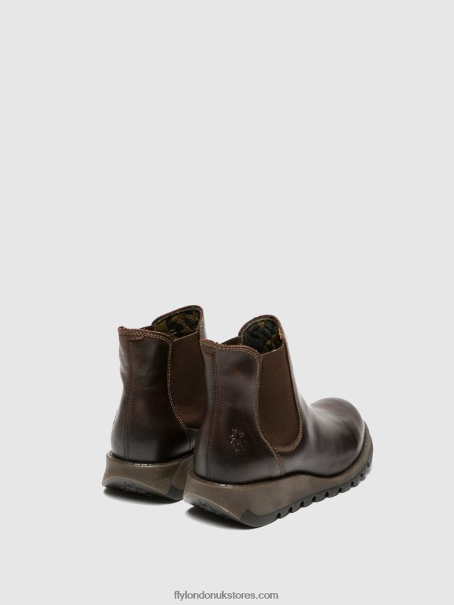 Chelsea Ankle Boots Women Fly London 4V24RT272 SALV DARK BROWN