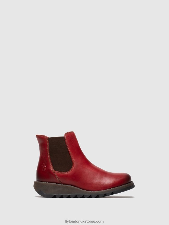 Chelsea Ankle Boots Women Fly London 4V24RT275 SALV RED