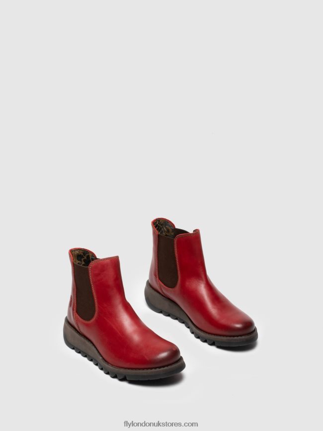 Chelsea Ankle Boots Women Fly London 4V24RT275 SALV RED
