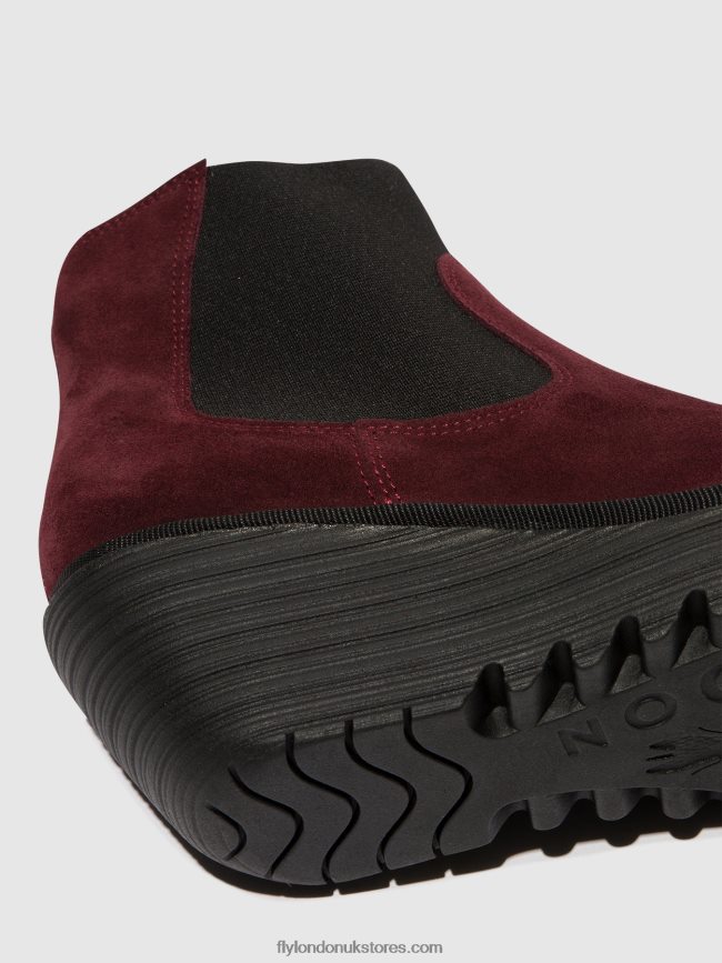 Chelsea Ankle Boots YADE398 Women Fly London 4V24RT1 OIL SUEDE WINE