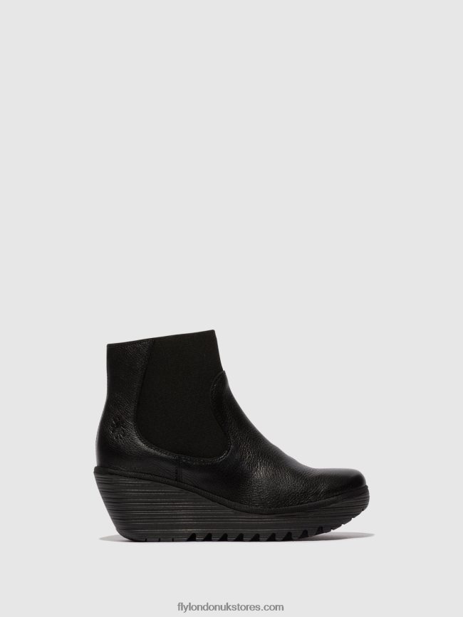 Chelsea Ankle Boots YADE398 Women Fly London 4V24RT7 BLACK