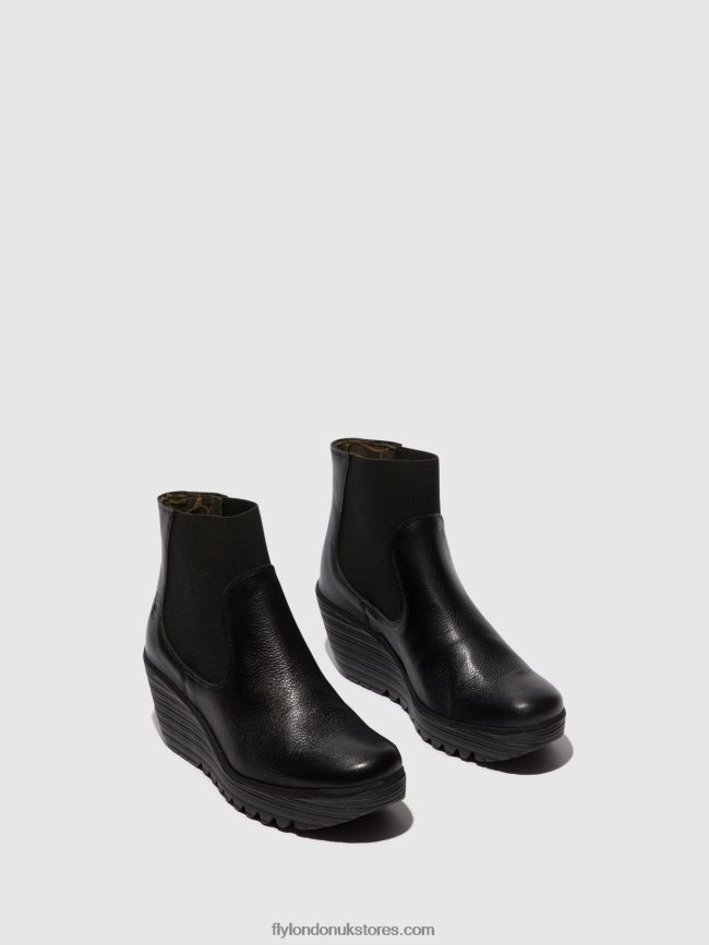 Chelsea Ankle Boots YADE398 Women Fly London 4V24RT7 BLACK
