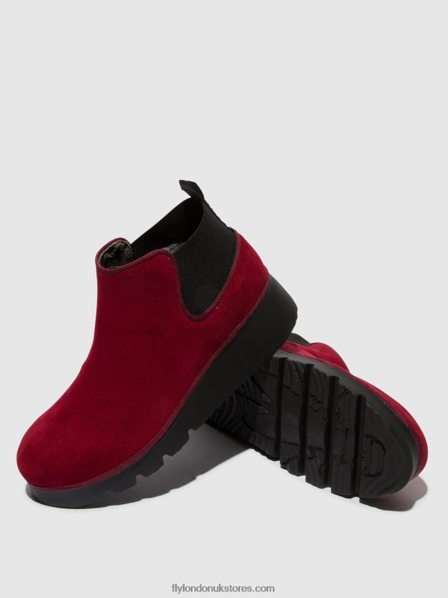 Elasticated Ankle Boots PADA403 Women Fly London 4V24RT111 RED