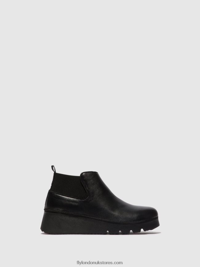 Elasticated Ankle Boots PADA403 Women Fly London 4V24RT8 BLACK