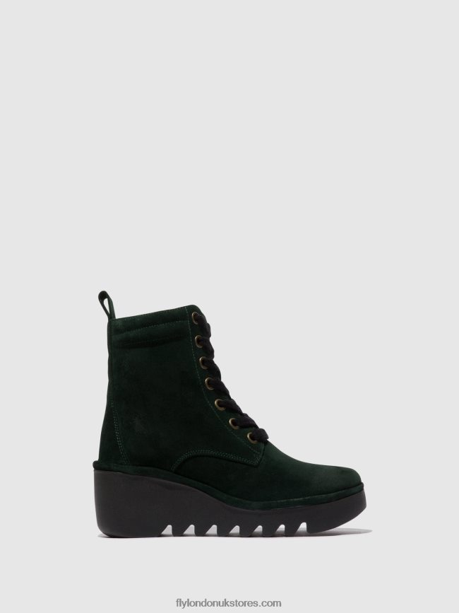 Lace-up Ankle Boots BIAZ329 Women Fly London 4V24RT105 GREEN FOREST