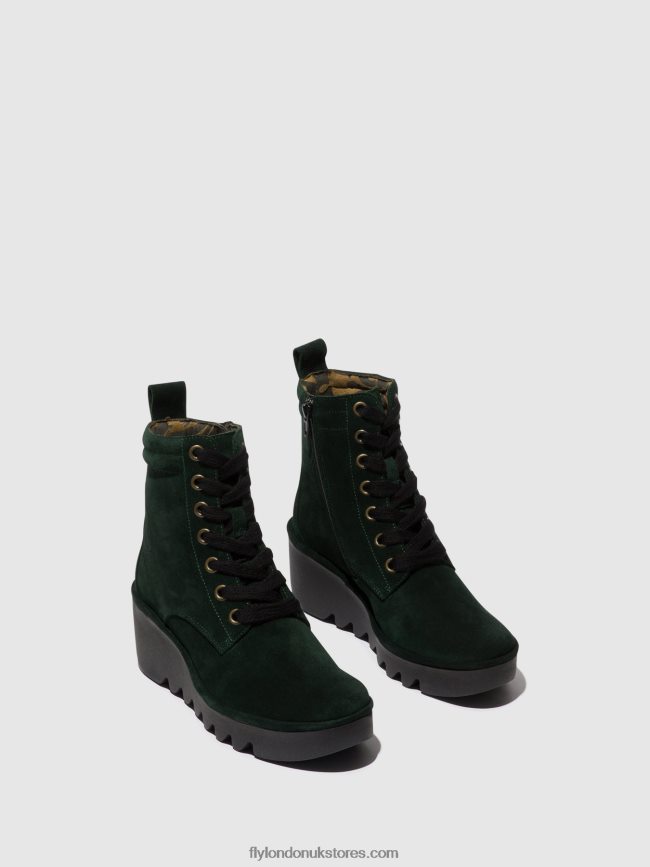 Lace-up Ankle Boots BIAZ329 Women Fly London 4V24RT105 GREEN FOREST