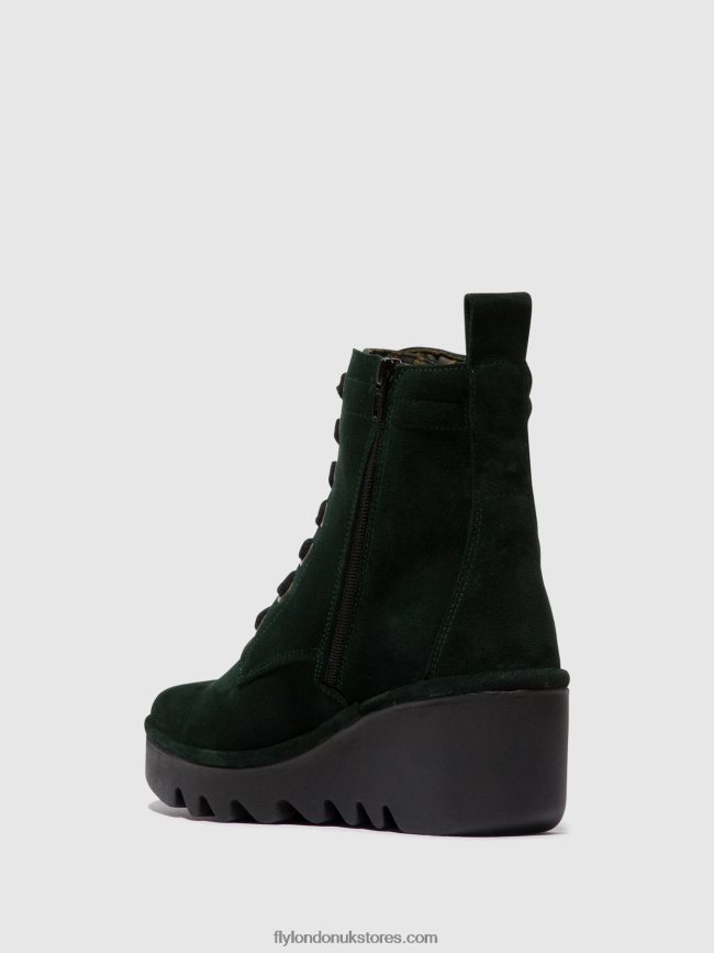 Lace-up Ankle Boots BIAZ329 Women Fly London 4V24RT105 GREEN FOREST