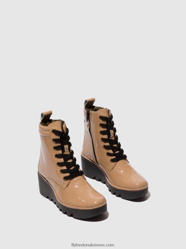 Lace-up Ankle Boots BIAZ329 Women Fly London 4V24RT109 CAPUCCINO
