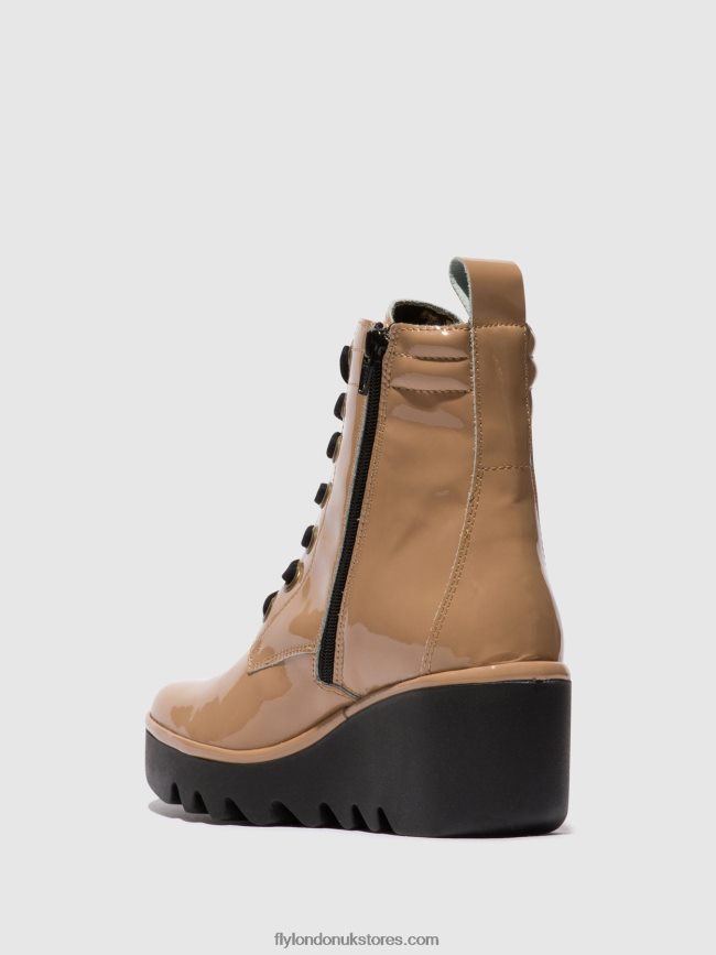 Lace-up Ankle Boots BIAZ329 Women Fly London 4V24RT109 CAPUCCINO