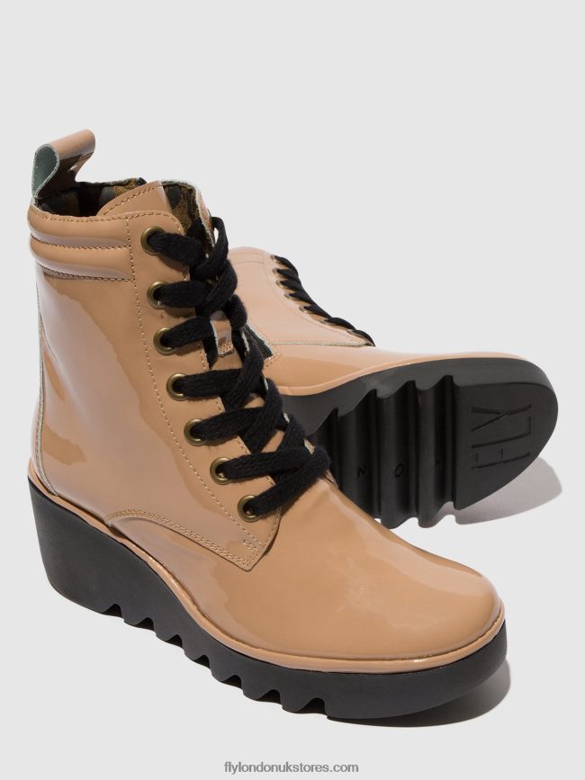 Lace-up Ankle Boots BIAZ329 Women Fly London 4V24RT109 CAPUCCINO