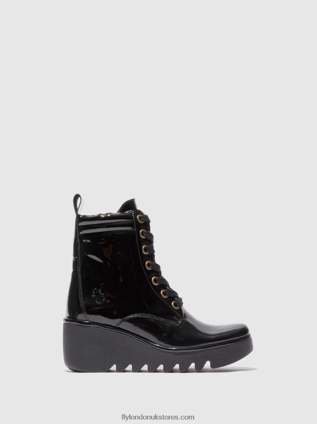 Lace-up Ankle Boots BIAZ329 Women Fly London 4V24RT210 ATLANTIS BLACK