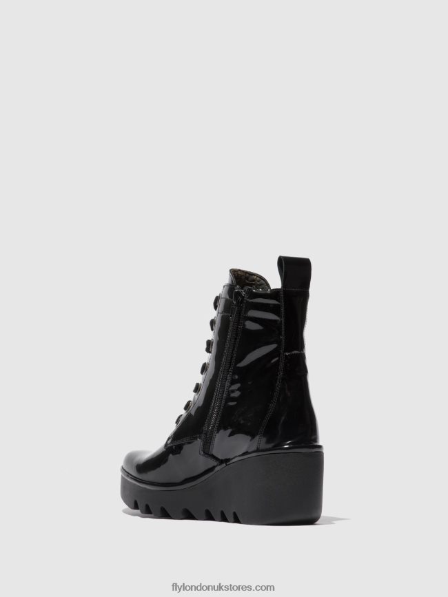 Lace-up Ankle Boots BIAZ329 Women Fly London 4V24RT210 ATLANTIS BLACK