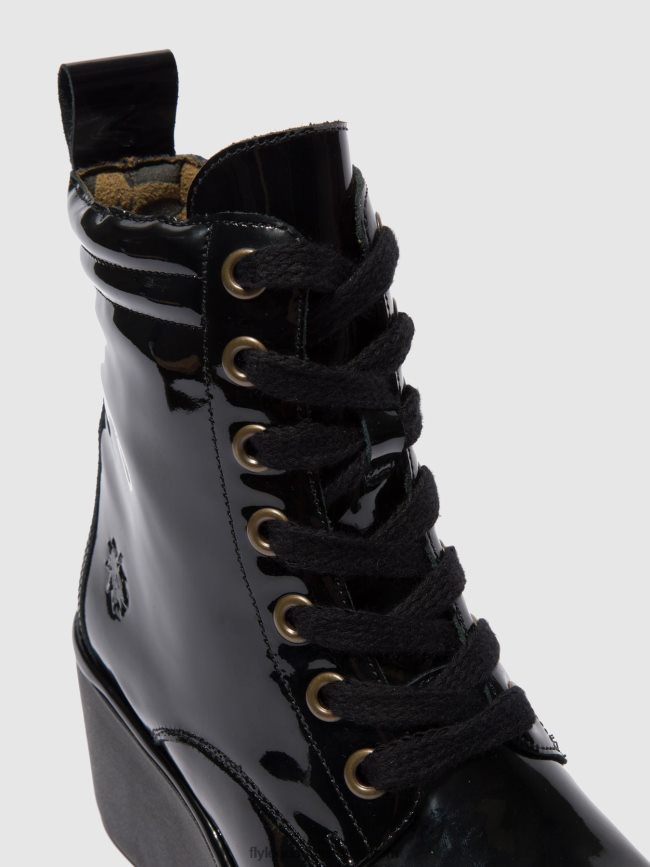Lace-up Ankle Boots BIAZ329 Women Fly London 4V24RT210 ATLANTIS BLACK