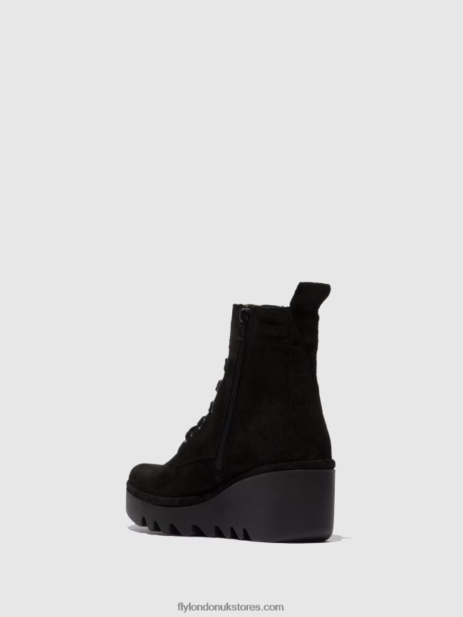 Lace-up Ankle Boots BIAZ329 Women Fly London 4V24RT211 OILSUEDE BLACK