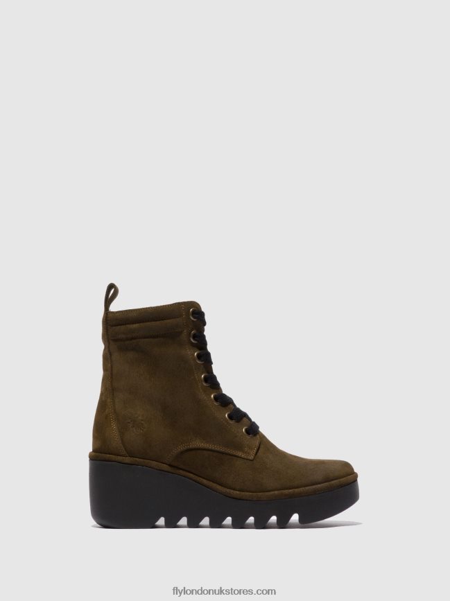 Lace-up Ankle Boots BIAZ329 Women Fly London 4V24RT212 OILSUEDE SLUDGE