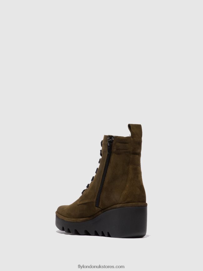 Lace-up Ankle Boots BIAZ329 Women Fly London 4V24RT212 OILSUEDE SLUDGE