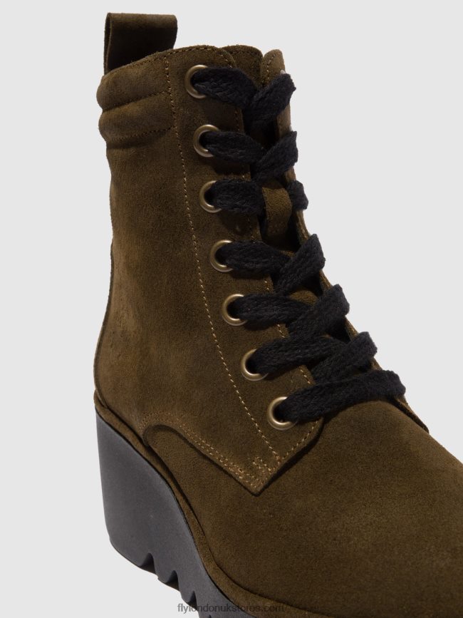 Lace-up Ankle Boots BIAZ329 Women Fly London 4V24RT212 OILSUEDE SLUDGE