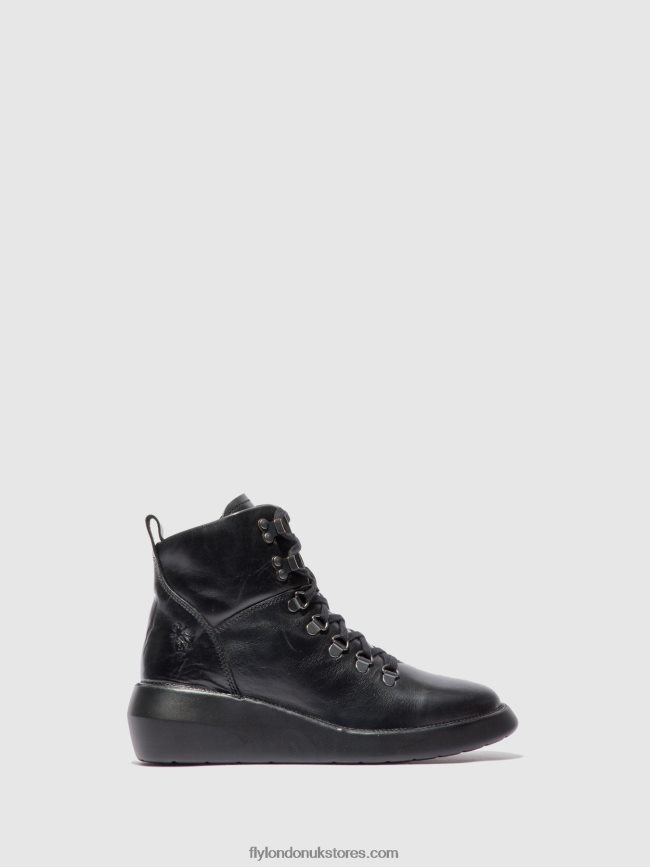 Lace-up Ankle Boots BIKA501 Women Fly London 4V24RT205 RUG BLACK