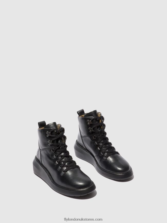 Lace-up Ankle Boots BIKA501 Women Fly London 4V24RT205 RUG BLACK
