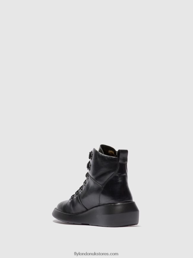 Lace-up Ankle Boots BIKA501 Women Fly London 4V24RT205 RUG BLACK