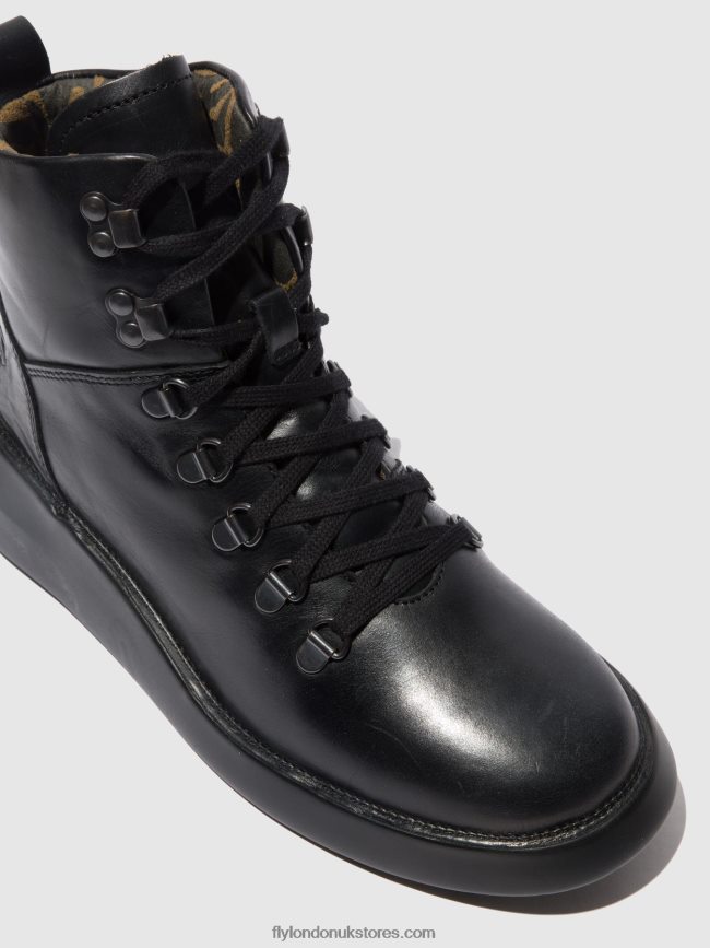 Lace-up Ankle Boots BIKA501 Women Fly London 4V24RT205 RUG BLACK