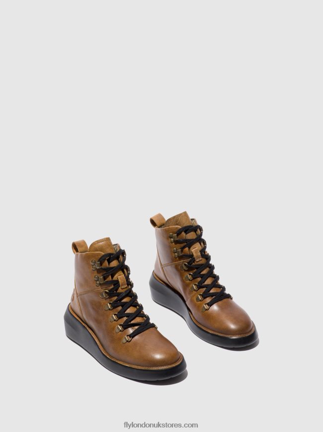 Lace-up Ankle Boots BIKA501 Women Fly London 4V24RT206 RUG CAMEL