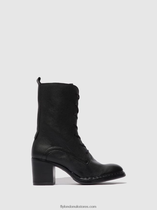 Lace-up Ankle Boots BLYA070 Women Fly London 4V24RT208 VERONA BLACK