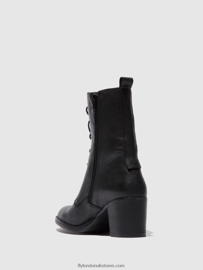 Lace-up Ankle Boots BLYA070 Women Fly London 4V24RT208 VERONA BLACK