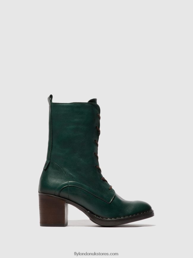 Lace-up Ankle Boots BLYA070 Women Fly London 4V24RT209 VERONA GREEN FOREST