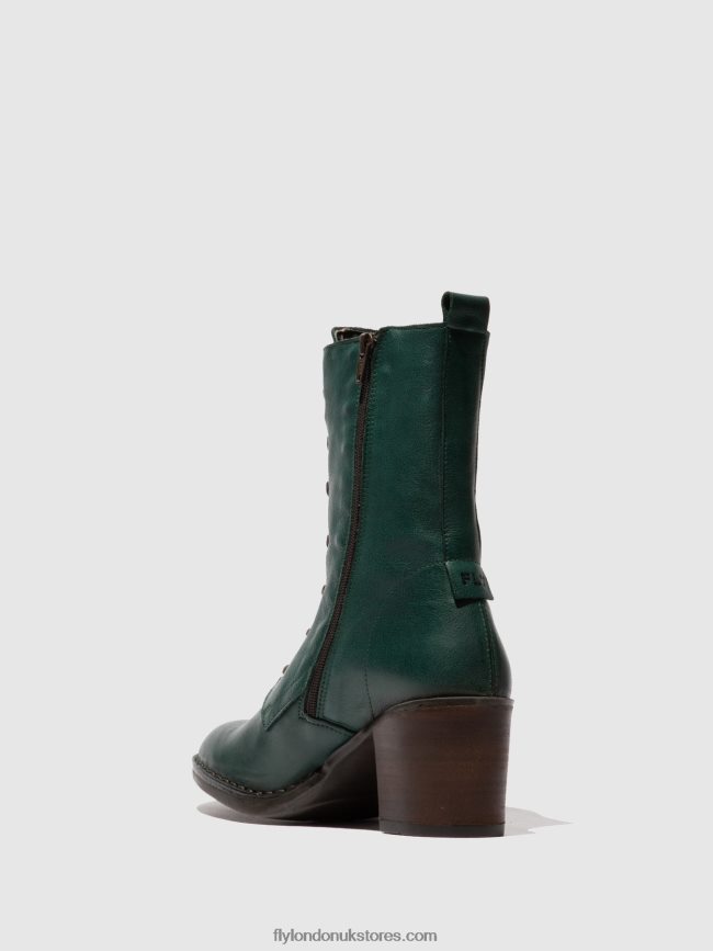 Lace-up Ankle Boots BLYA070 Women Fly London 4V24RT209 VERONA GREEN FOREST