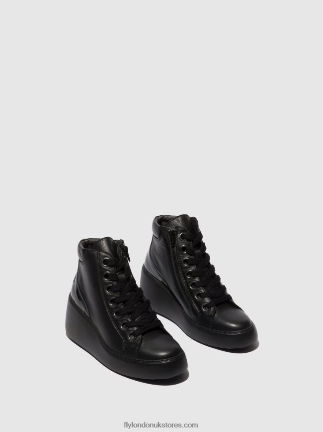 Lace-up Ankle Boots DICE468 Women Fly London 4V24RT108 BLACK (BLACK SOLE)