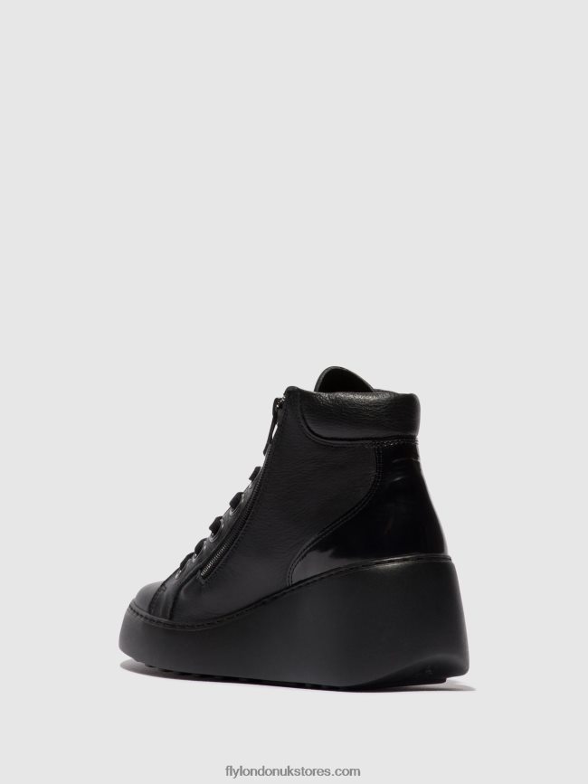 Lace-up Ankle Boots DICE468 Women Fly London 4V24RT108 BLACK (BLACK SOLE)